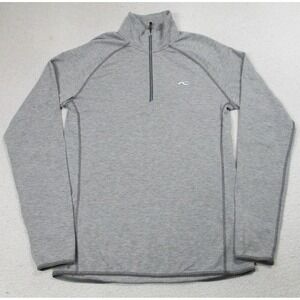 KJUS Trace Halfzip Pullover‎ Mens Small Gray Zip Long Sleeve Golf Skiing